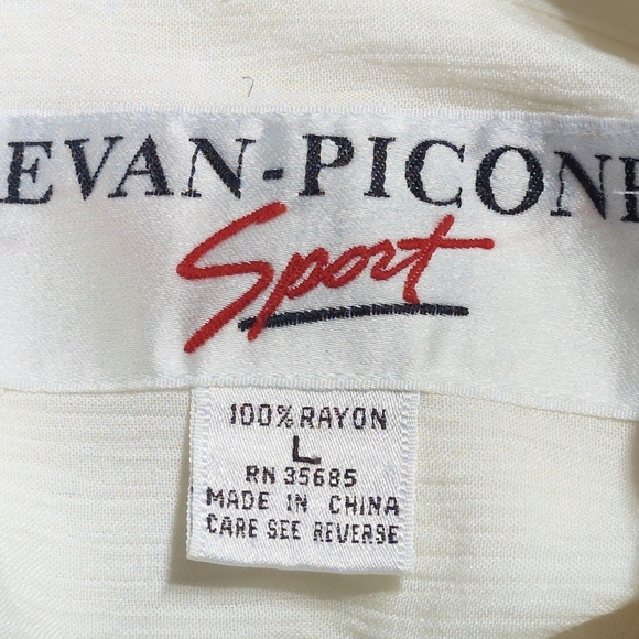 Vintage Evan Picone Sport Sz L White Casual Button Down Shirt - Picture 8 of 8